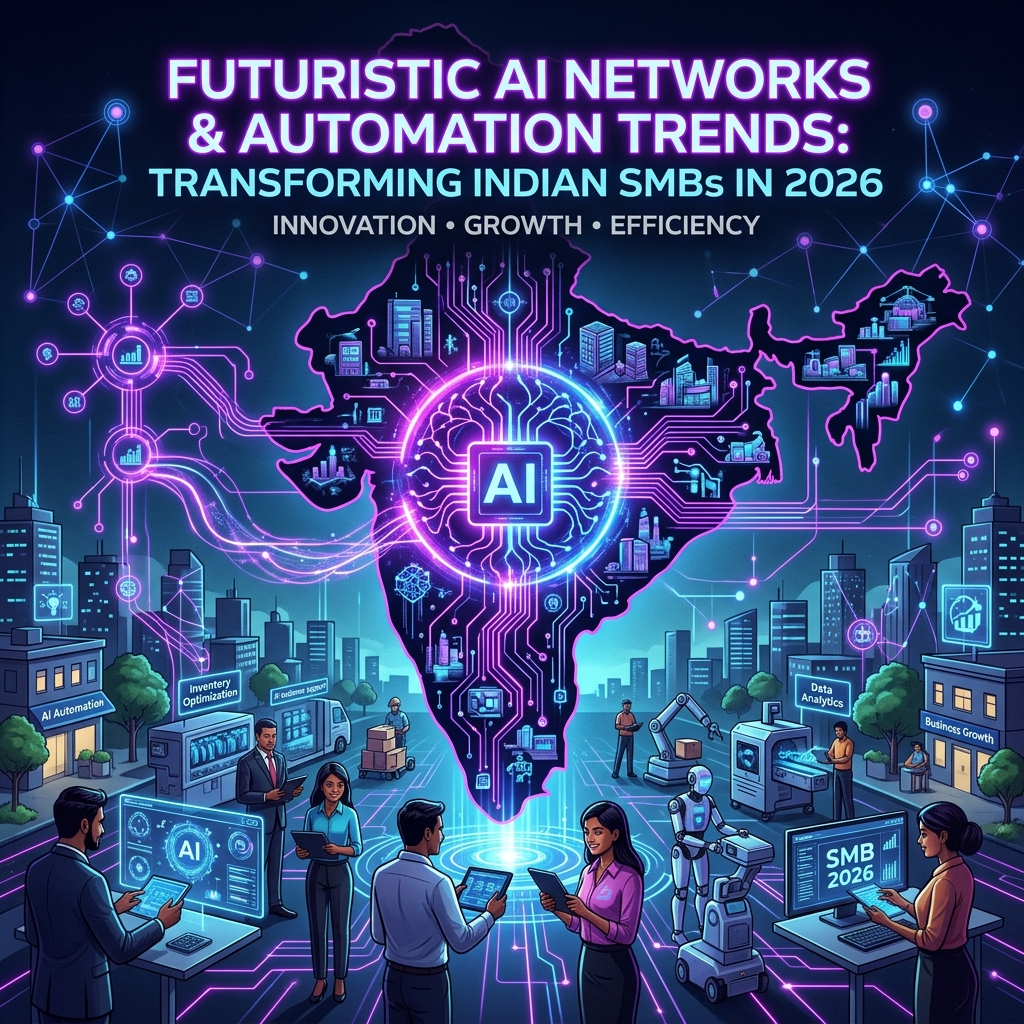 Futuristic AI networks and automation trends transforming India