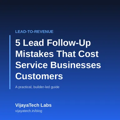 A funnel leaking leads through cracks labeled slow response, one channel, no CRM, and giving up too early