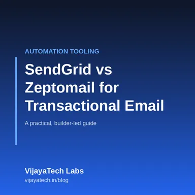 A side-by-side comparison of SendGrid and Zeptomail logos weighed on a scale for transactional email