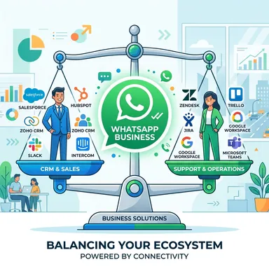 Illustration of scales comparing pricing models of various WhatsApp Business Solution Providers